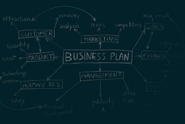 Chalkboard Background with Written Words. Business Plan. Idea for Development. Planning Time. Modern Way of Management and Marketing.
